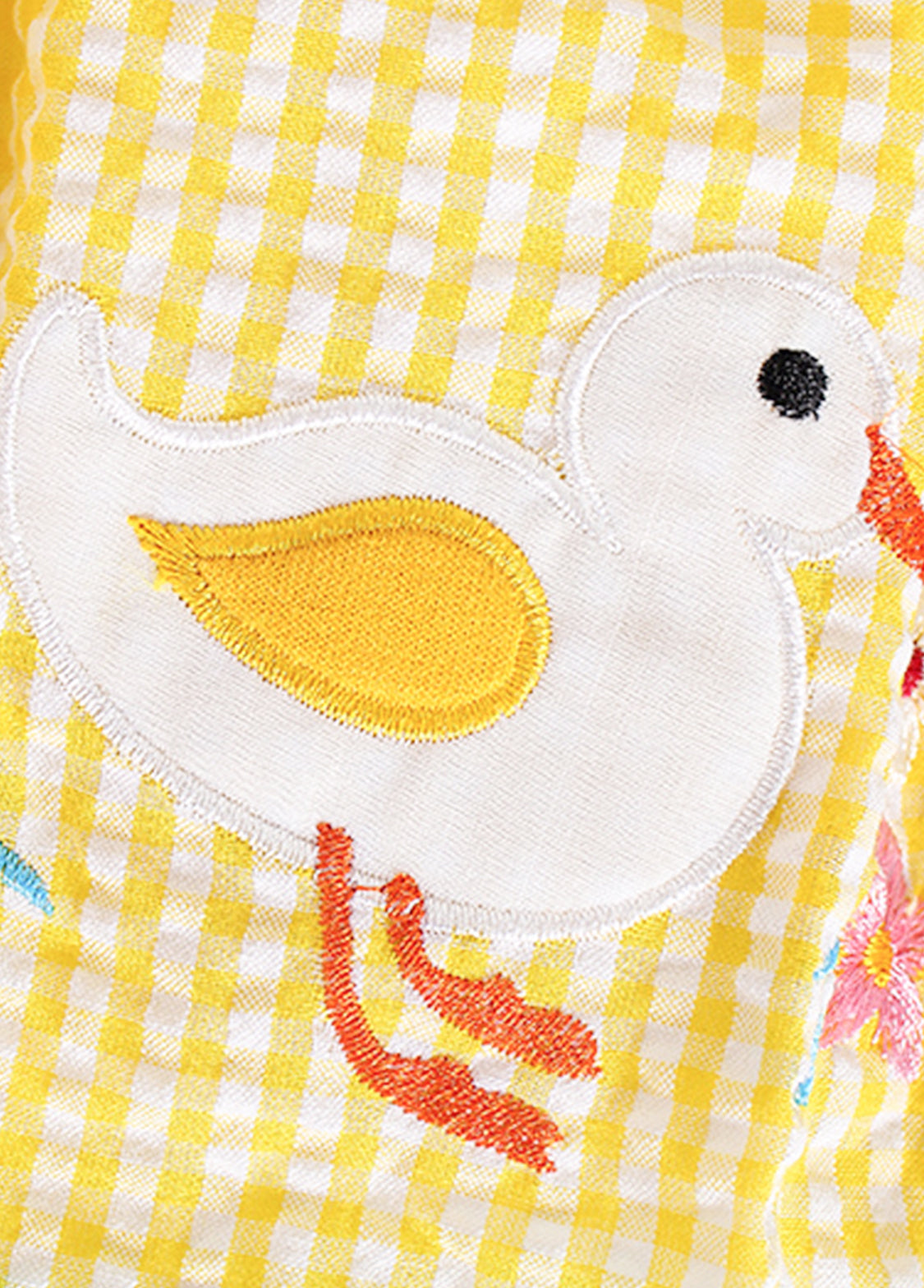Baby Girl Duck Embroidered Cotton Dress