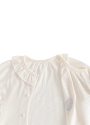Baby Girl's Breathable Bamboo Fiber Short-Sleeve Romper (Two Styles Available; Includes Matching Bib)