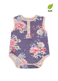 Baby Boy's Bamboo Fiber Sleeveless Summer Romper (Lightweight, Printed)