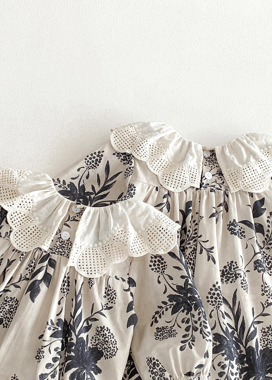 Girls Sweet Floral Dollar Collar Dress With Headband