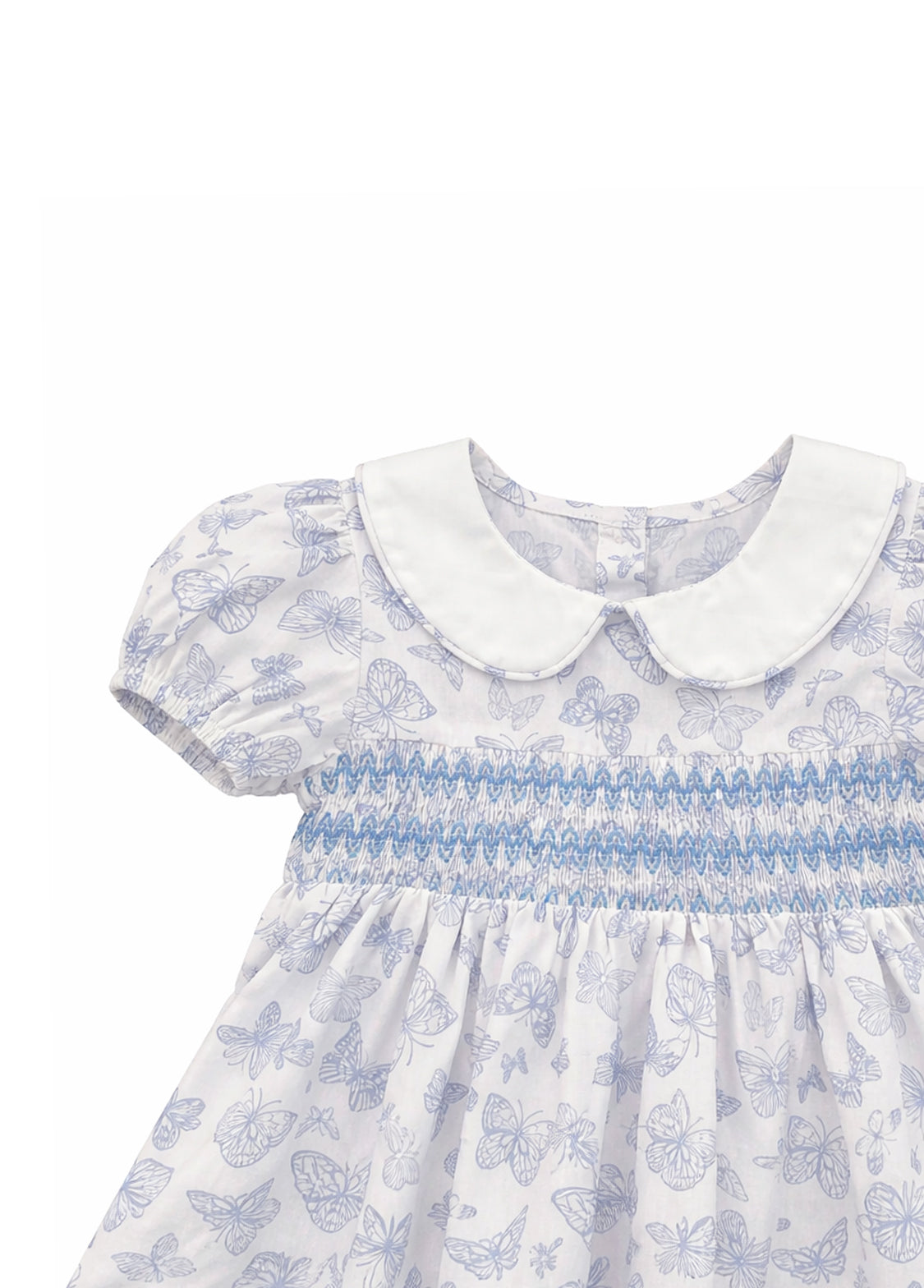 Girl Sweet Butterfly Print Puff Sleeve Dress