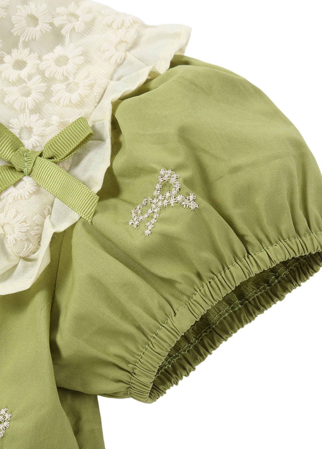 Girls Cotton Embroidered Butterfly Collar Dress