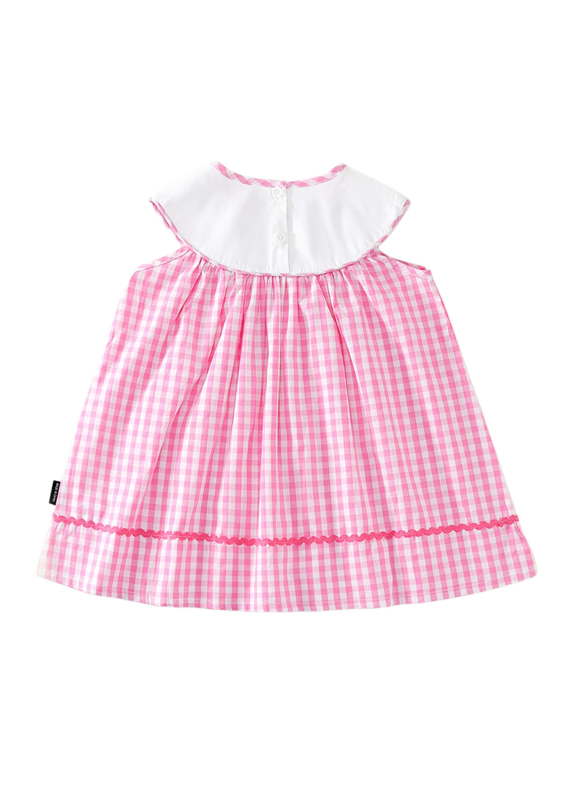 Girls Mermaid Embroidered Cotton Plaid Dress