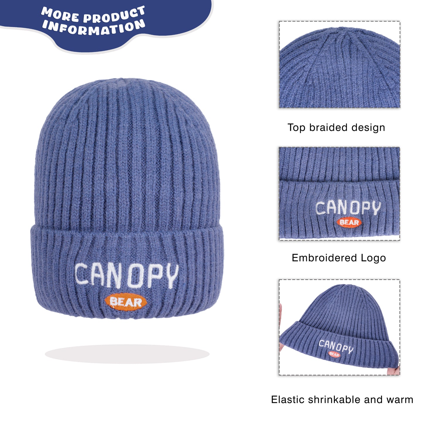 Children Toddler Warm Comfy Knit Beanies