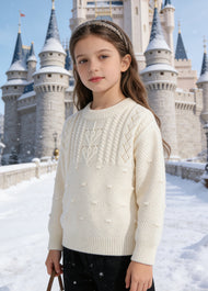 Kids Textured Knit Sweater Long Sleeve