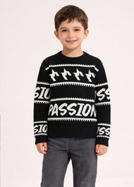 Kids Graphic Knit Sweater Long Sleeve