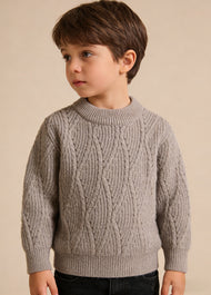 Kids Cable Knit Crewneck Sweater