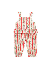 Girls Bunny Print Cotton Two-Piece Outfit