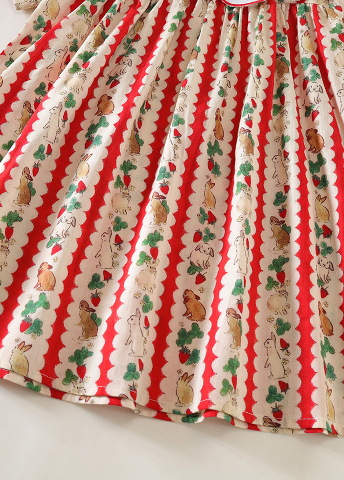 Girls  Cute Bunny Carrot Print Dollar Collar Dress