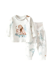 Baby Bamboo-Blend Printed Long Sleeve Lounge Set