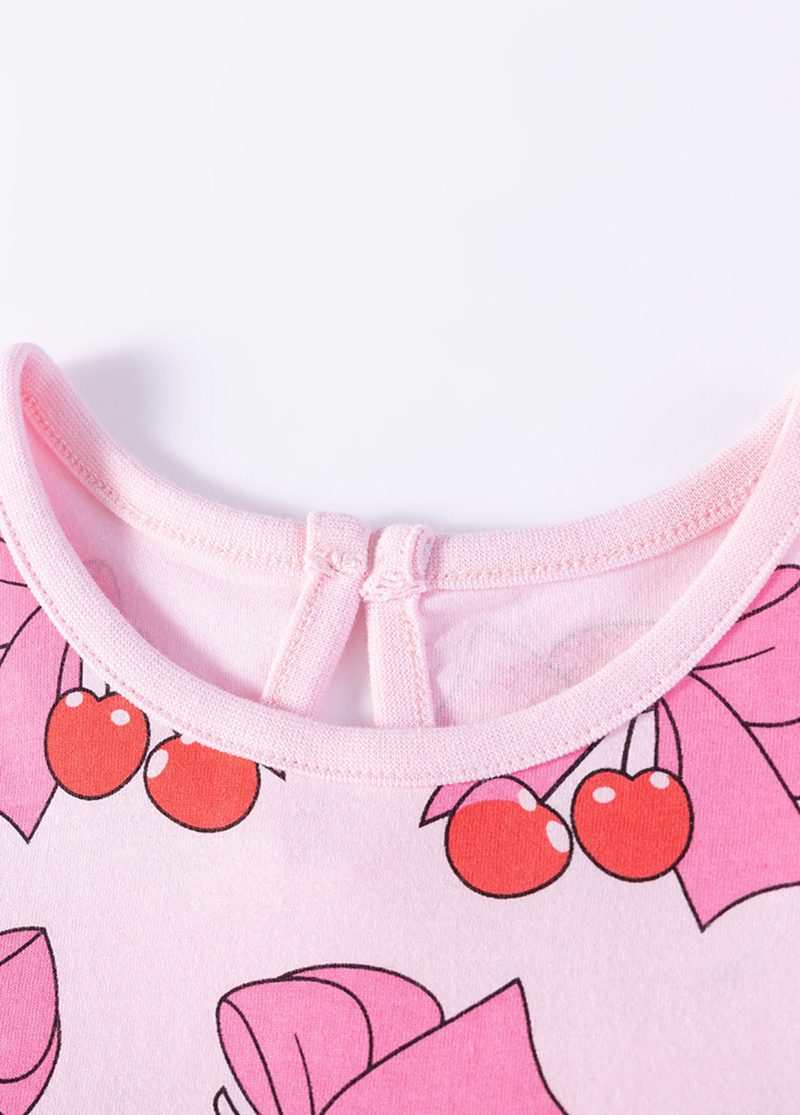 Girls Sweet Bow-print Short-sleeved Dress