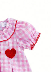 Girls Cute Plaid Dollar Collar Dress