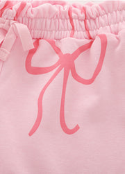 Girls Bow Print Cotton Two-Piece Set