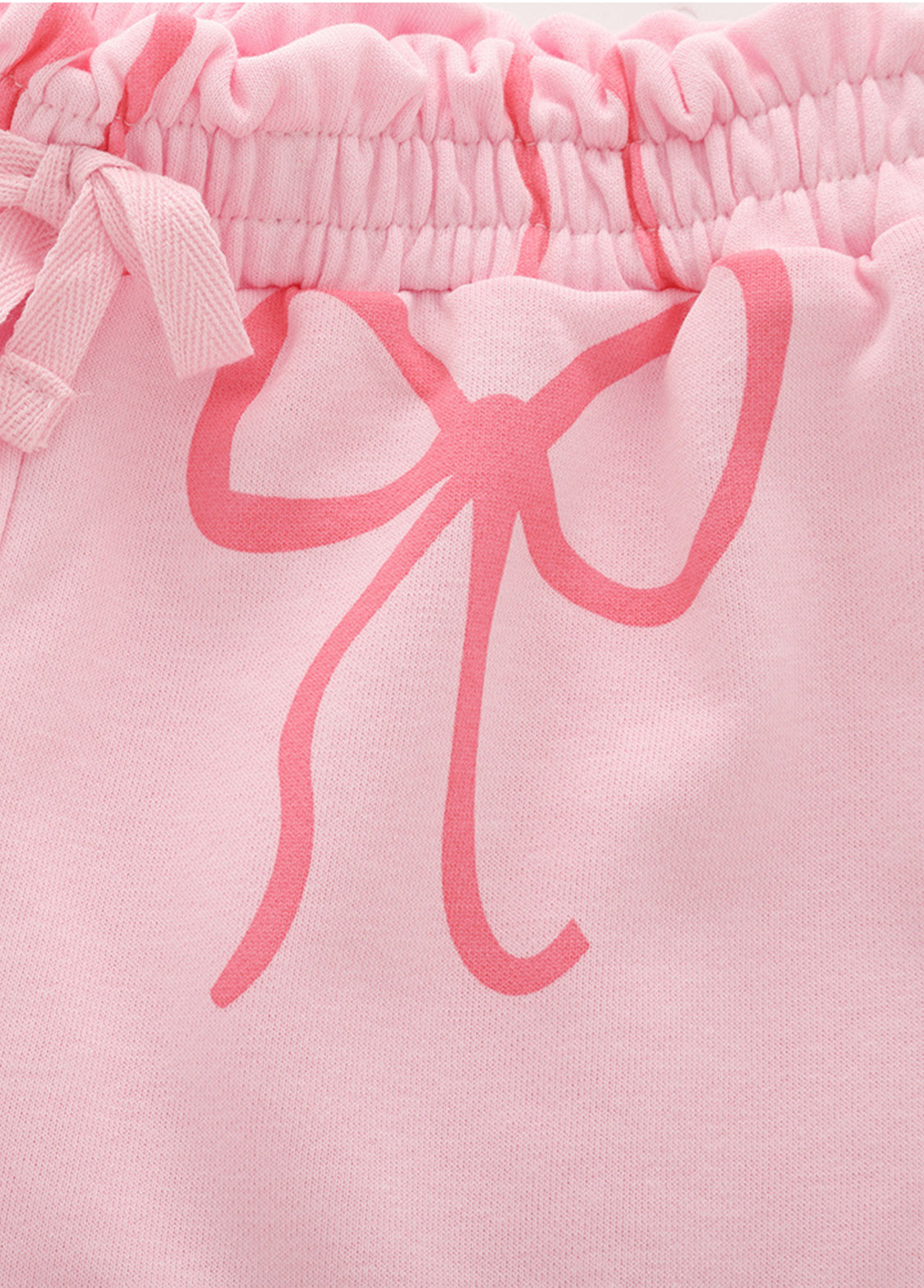Girls Bow Print Cotton Two-Piece Set