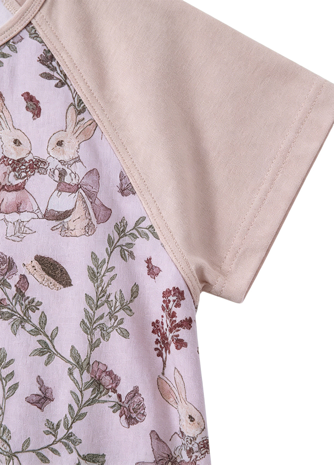 Baby Girl's Bamboo Fiber Summer Short-Sleeve Romper — "Rose Party" Print