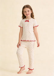 Baby Girl's Pure Cotton Short-Sleeve Loungewear Set