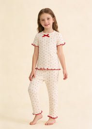 Baby Girl's Pure Cotton Short-Sleeve Loungewear Set