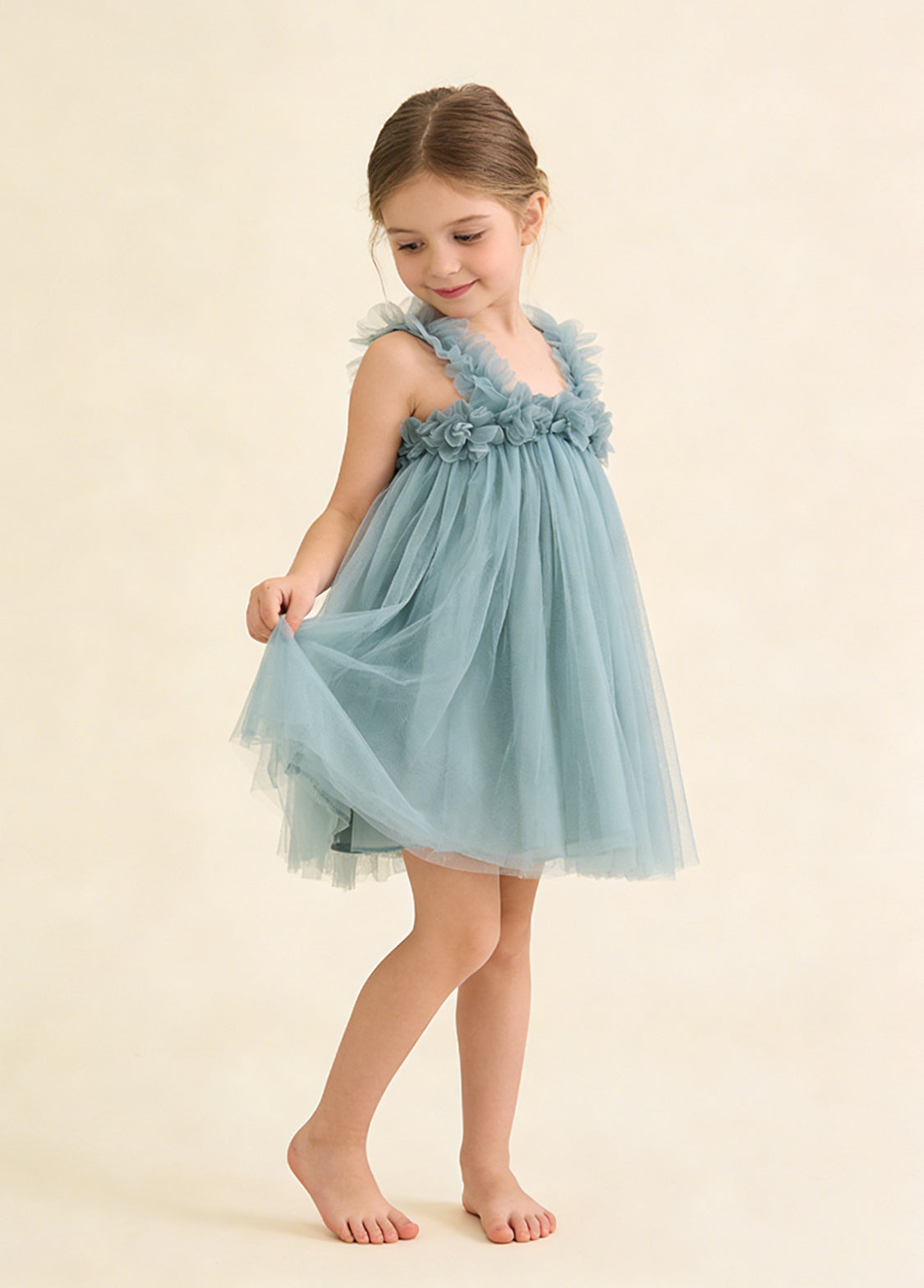 Girls' Sweet Mesh Princess Dress