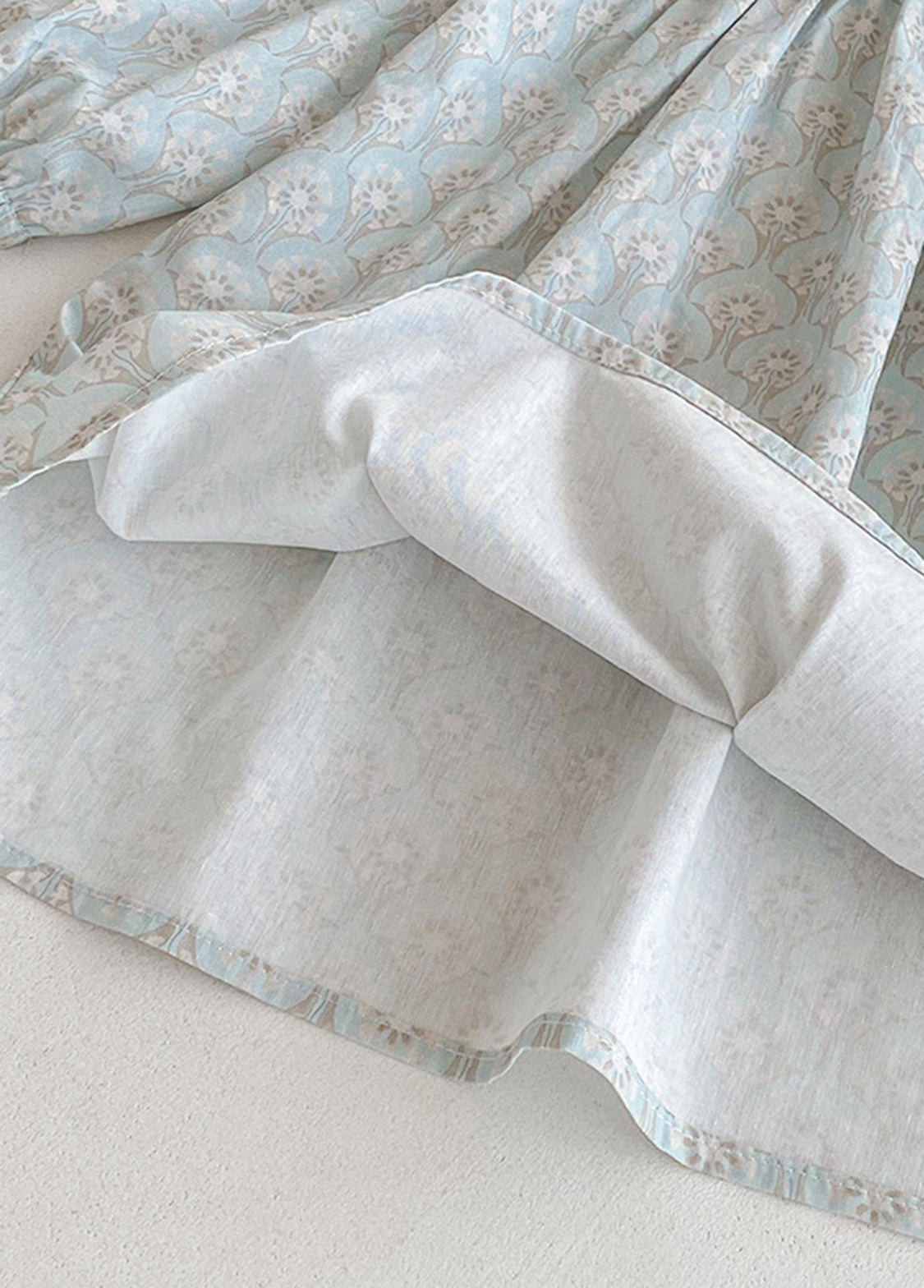 Girls Sweet Floral Pom Poms Dress With Headband