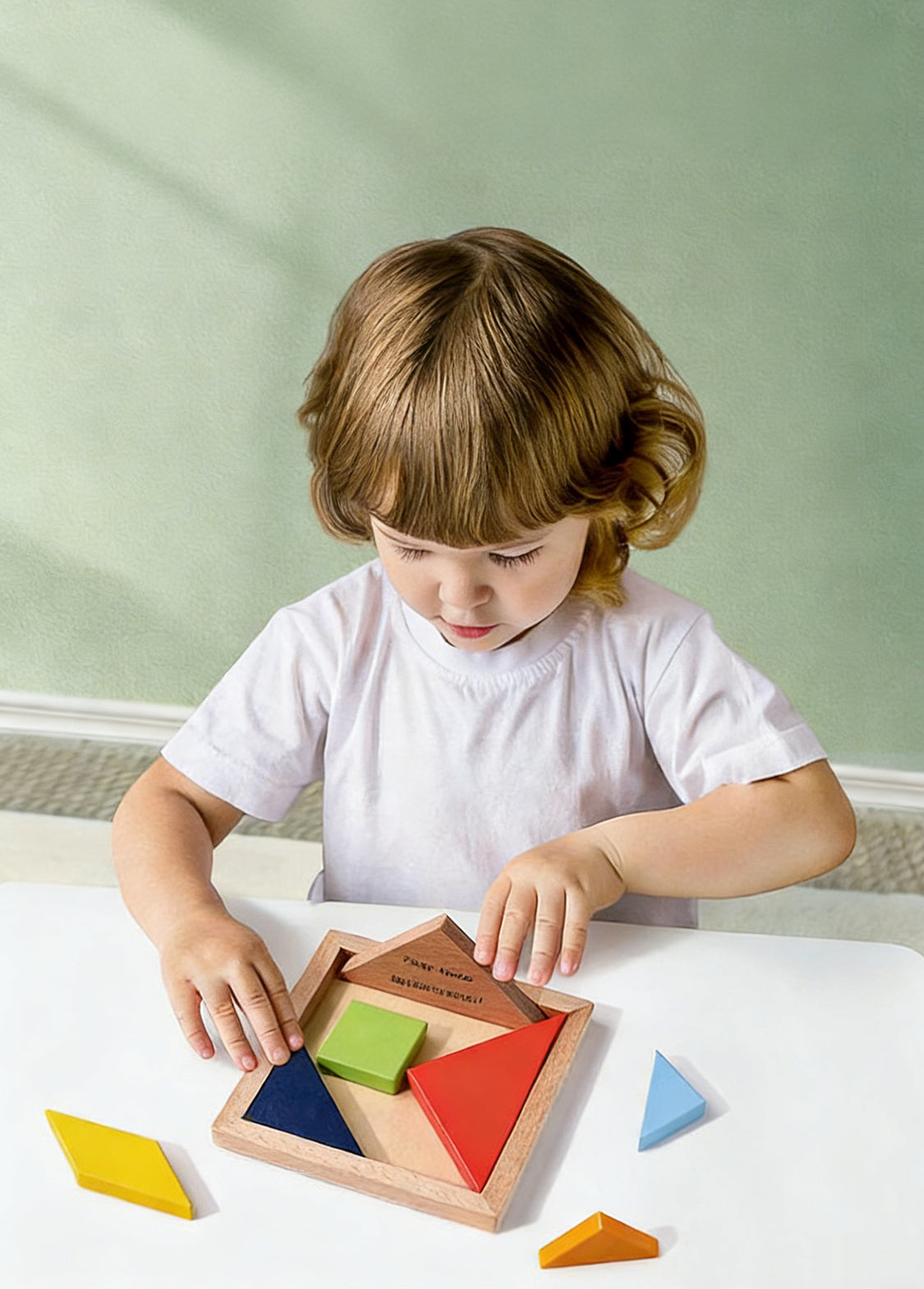 Kids Wooden Tangram Puzzle Shape Toy