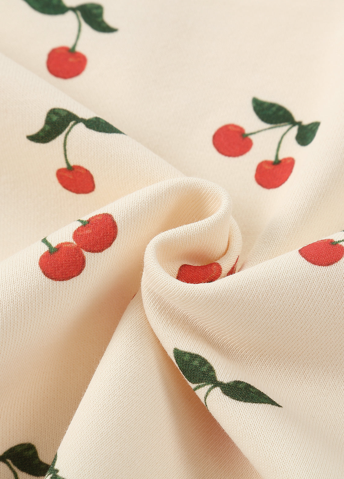 Girls Cherry Print Cotton Lounge Set