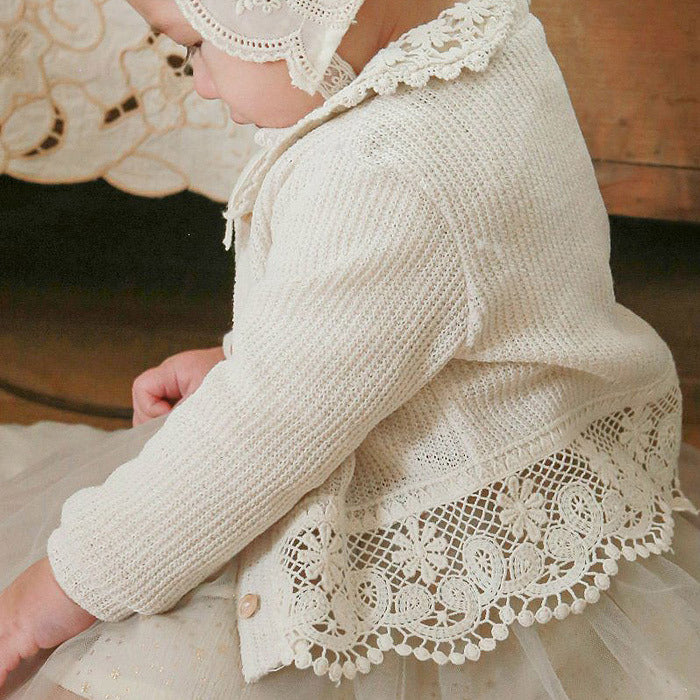 Baby Girl Sweet Lace-trimmed Thin Jacket