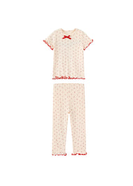 Baby Girl's Pure Cotton Short-Sleeve Loungewear Set