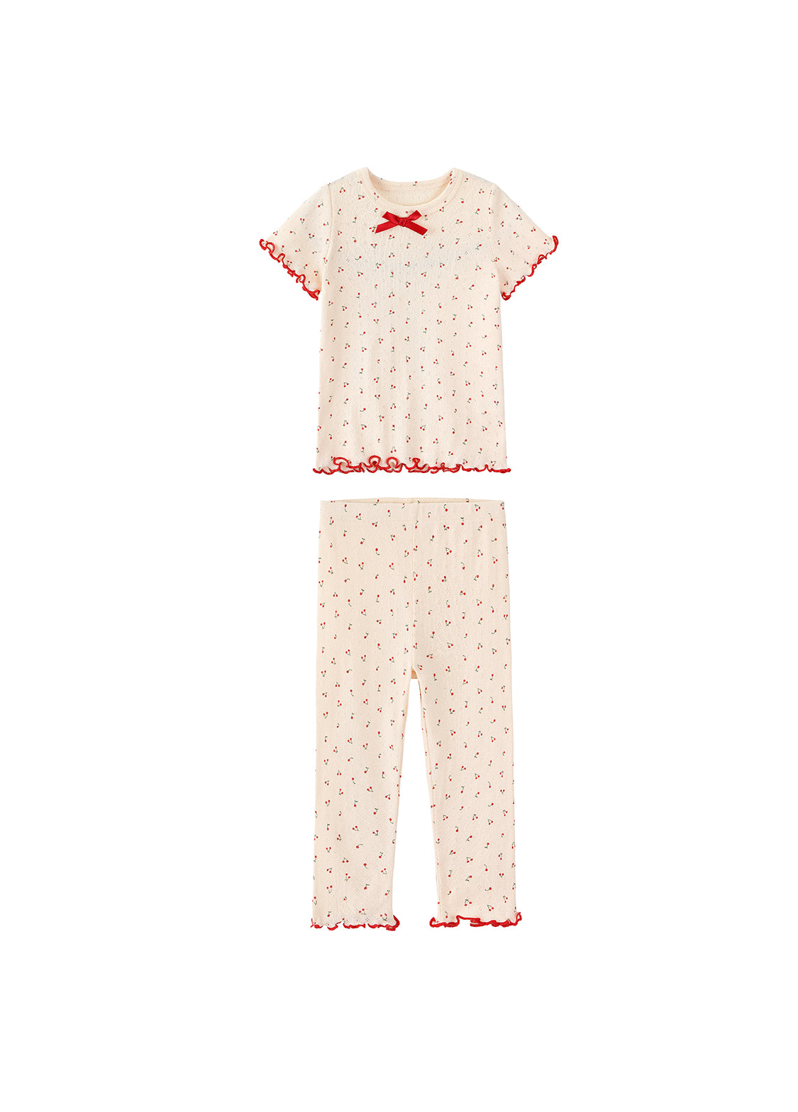 Baby Girl's Pure Cotton Short-Sleeve Loungewear Set