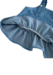 Girls Cotton Denim Pinafore Dress Set