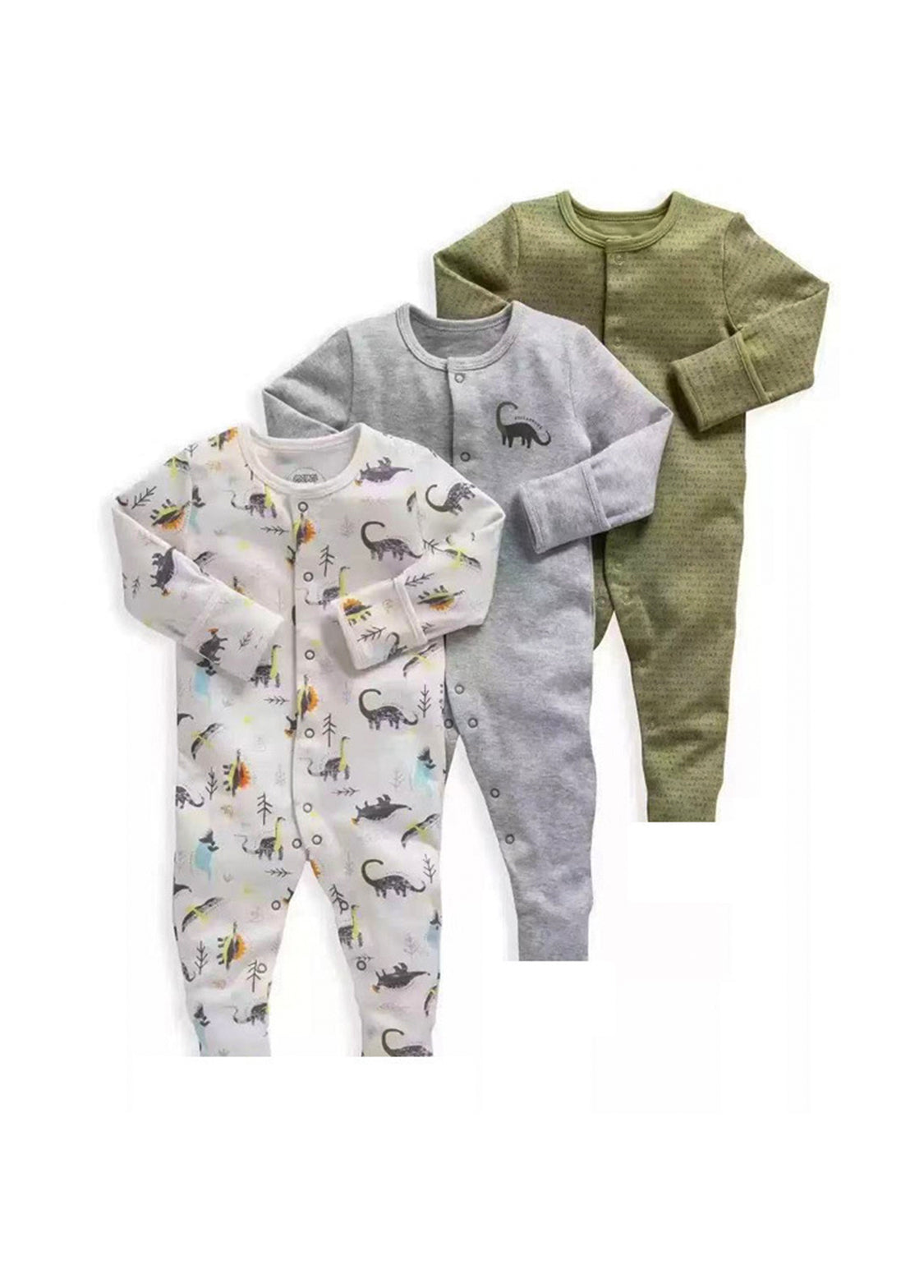 3-Pack Baby Boys Cotton Cute Printed Long-Sleeved Romper