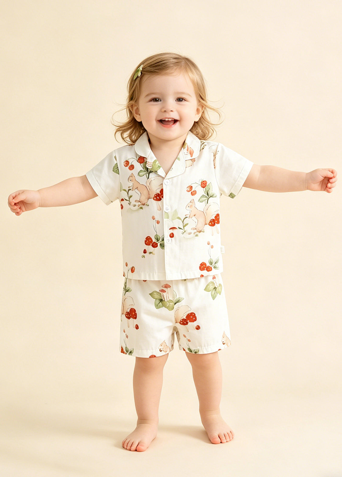 Baby Boy's Bamboo Fiber Summer Short-Sleeve Two-Piece Set (Lightweight)