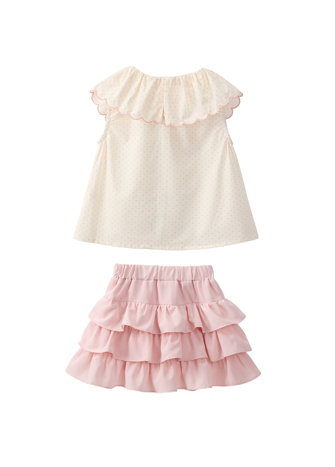 Girls Cotton Bow Two-Piece Set