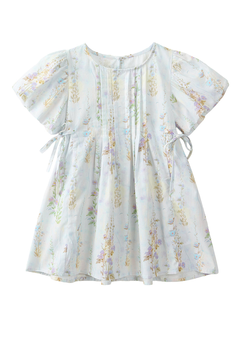 Girls Cotton Embroidered Floral Dress