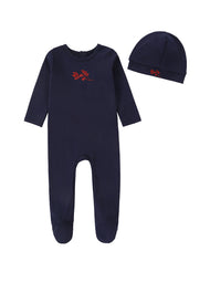 Baby Cotton Footed Romper with Hat