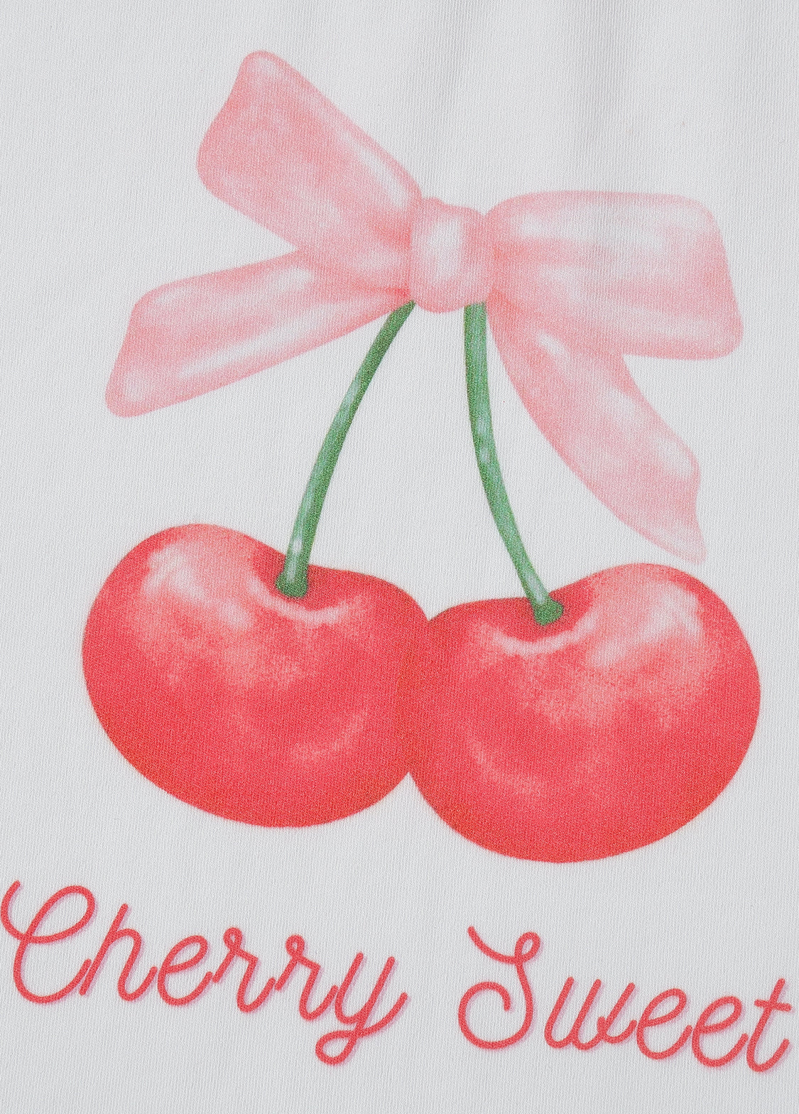 Girls Cherry Print Cotton Stretch Two-Piece Outfit