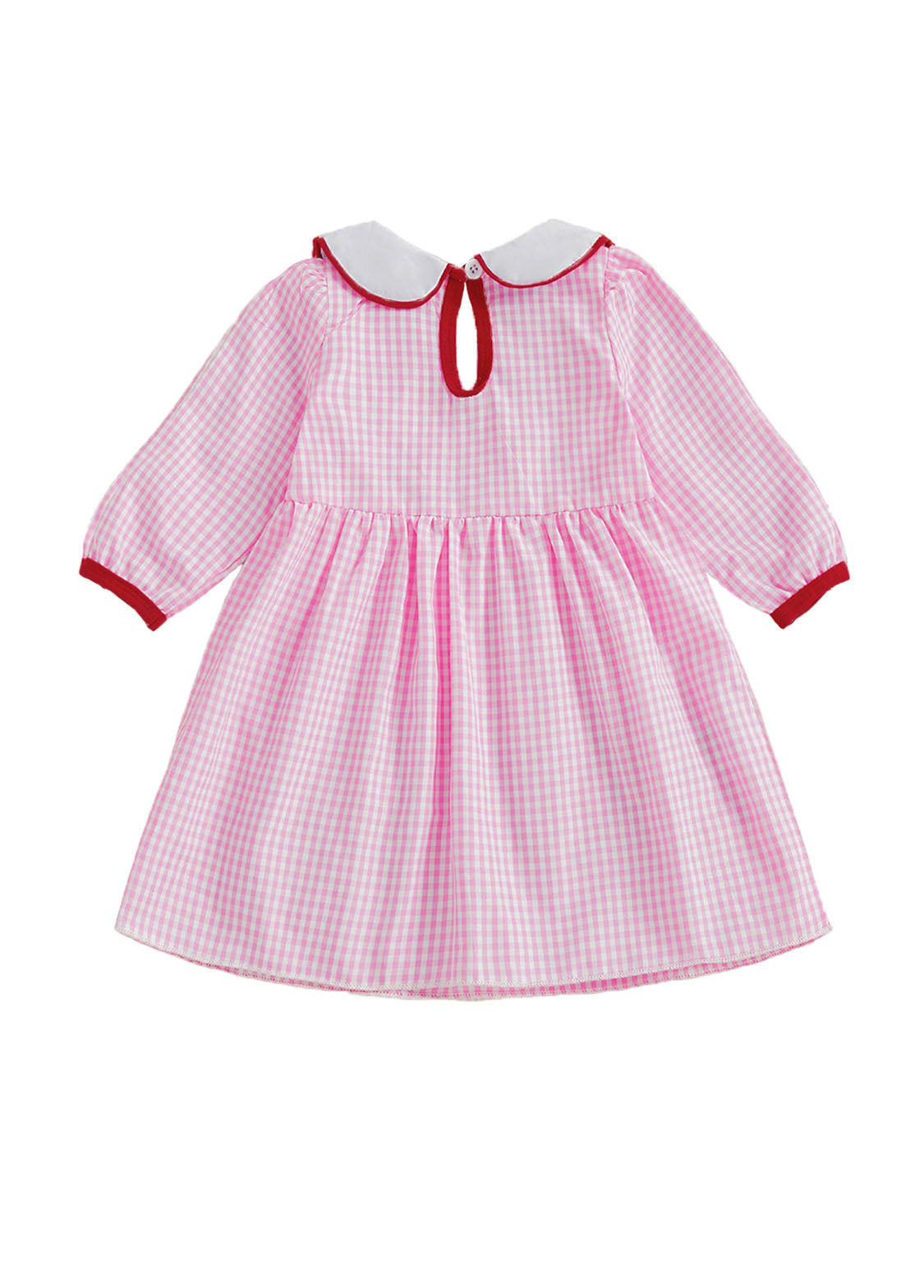 Girls Cute Plaid Dollar Collar Long-sleeved Dress