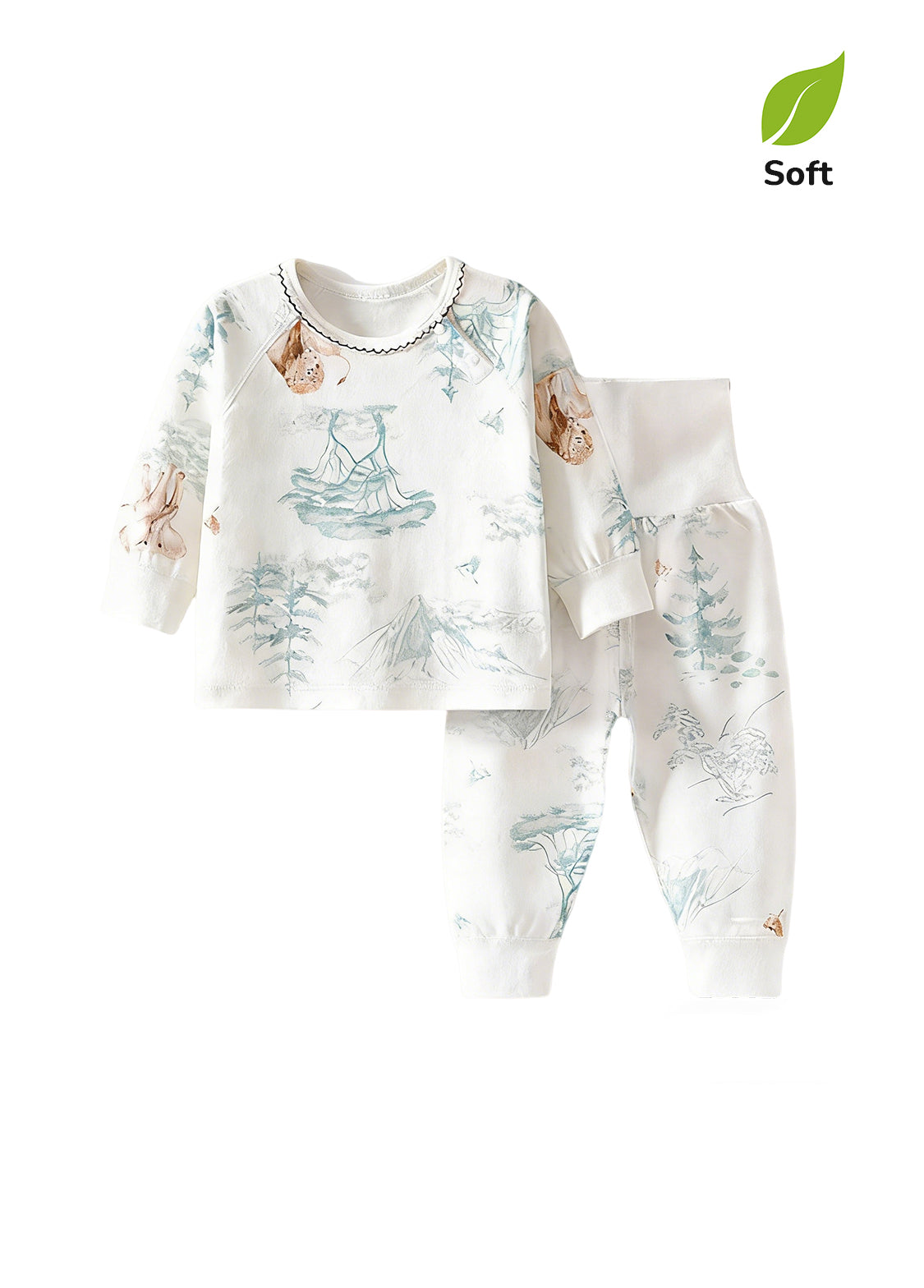 Baby Bamboo-Blend Printed Long Sleeve Lounge Set