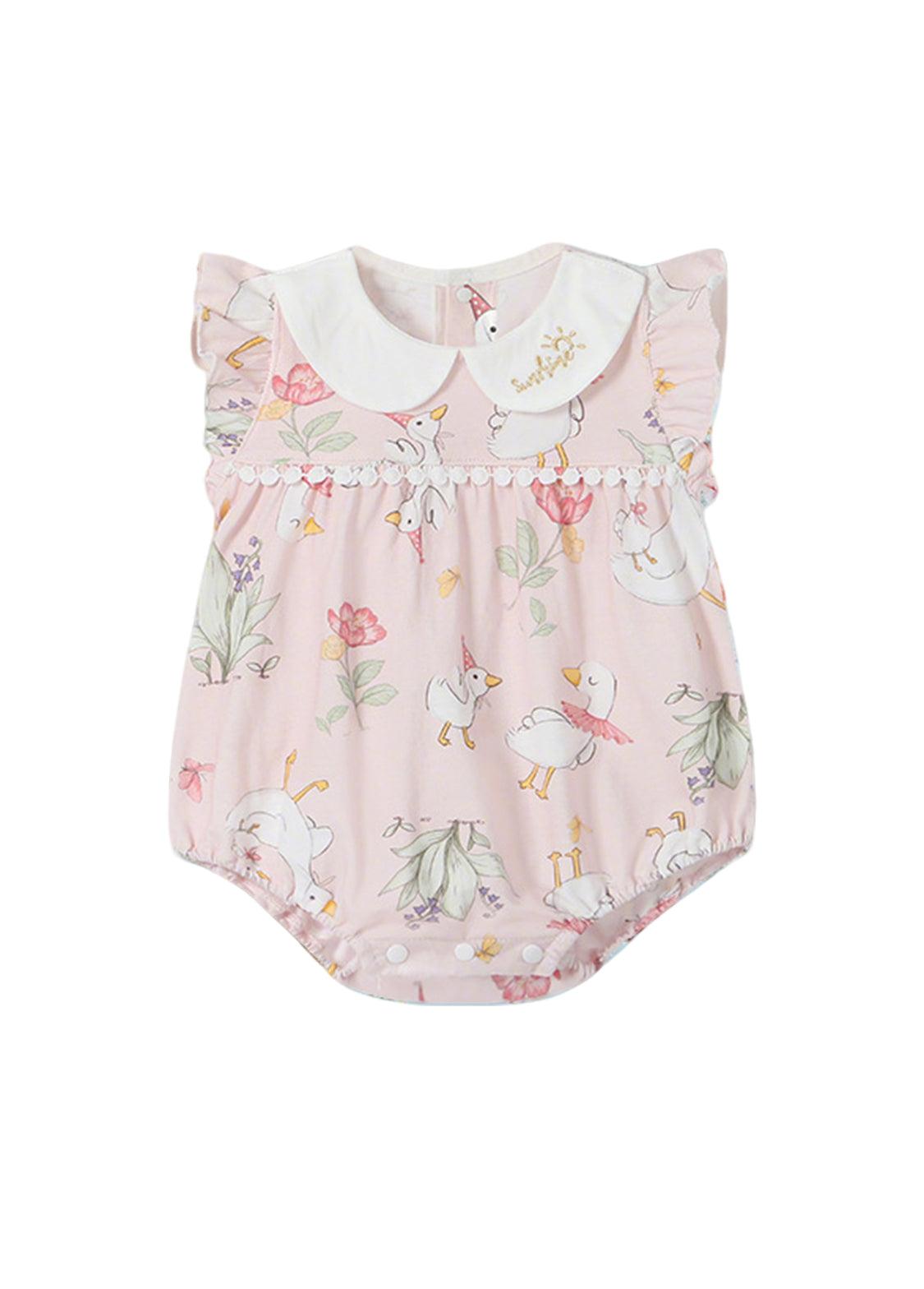Baby Girl Bamboo Blend Flutter Romper