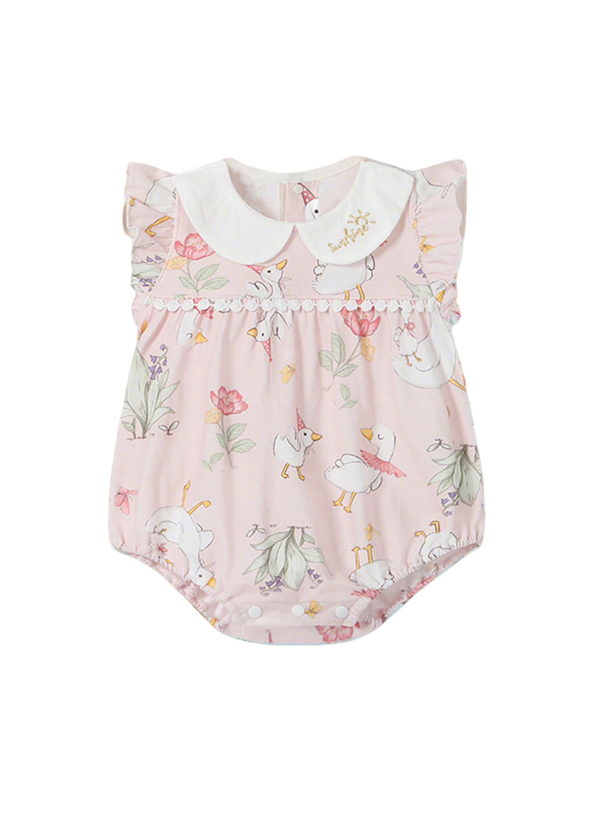 Baby Girl Bamboo Blend Flutter Romper