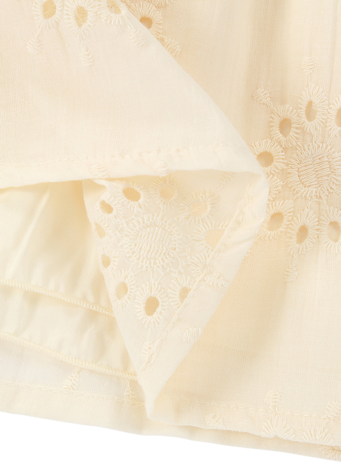 Girls Cotton Two-Piece Lace Top & Wide-Leg Pants Set