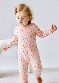 Baby Strawberry Print Ribbed One-Piece
