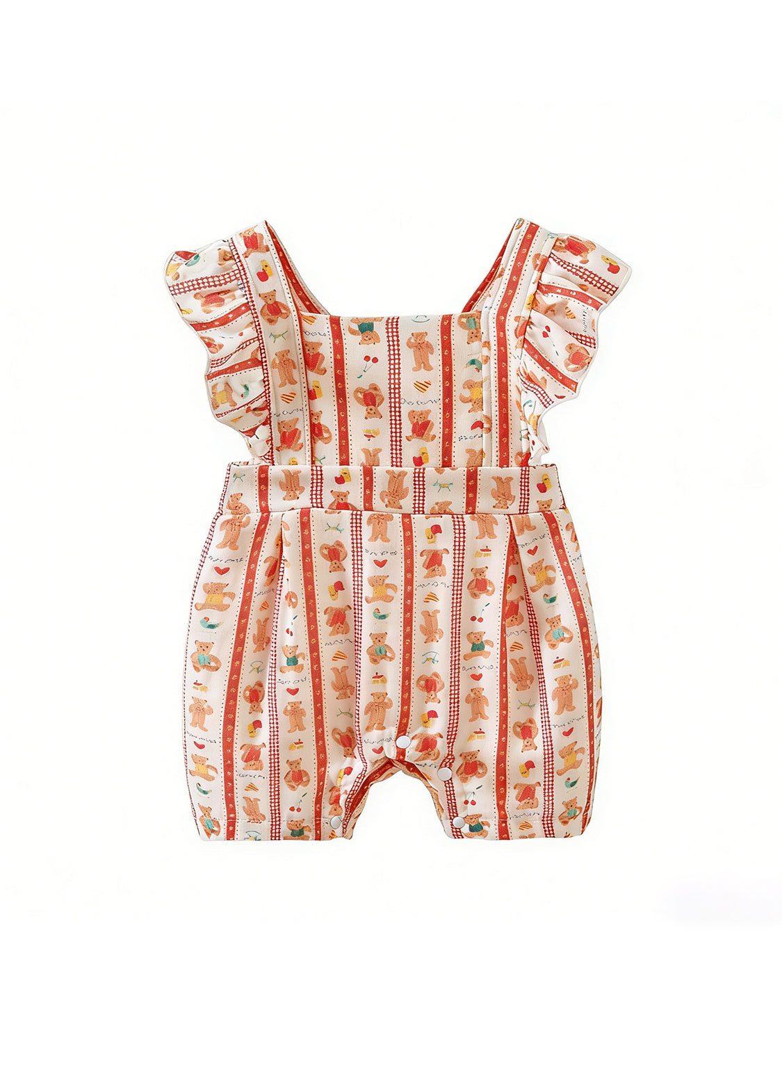 Baby Bear Print Cotton Romper