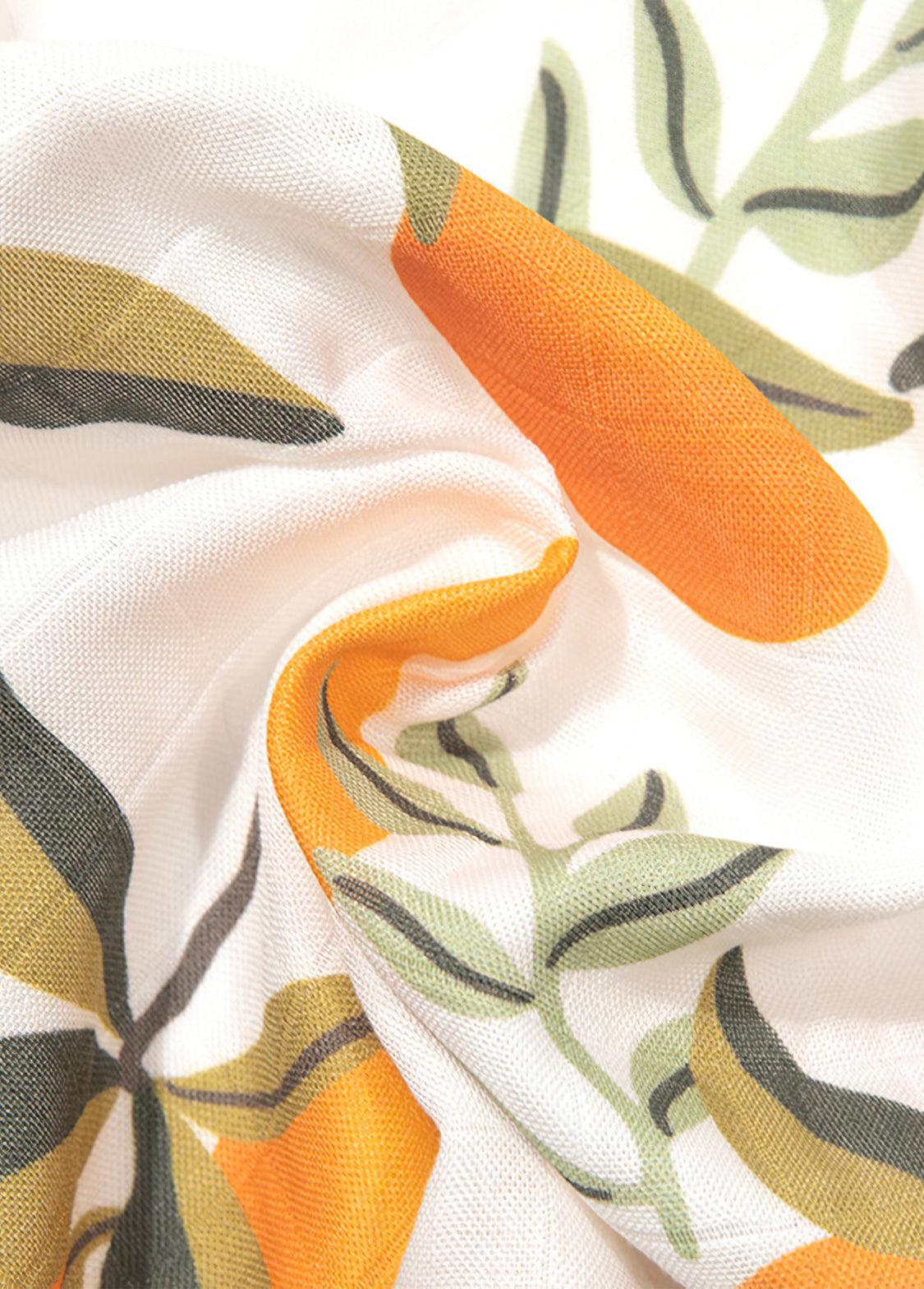 Baby Girl's Bamboo Fiber Short-Sleeve Romper — Orange Print