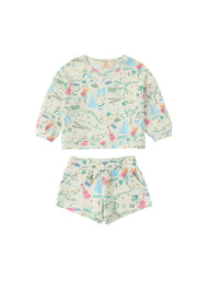 Kids Cotton Music Print Lounge Set