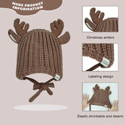 Deer Antler Knit Winter Hat for Toddlers