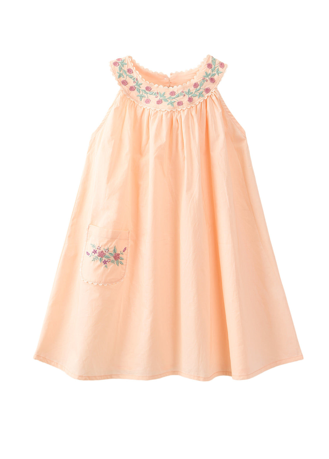 Girls Embroidered Cotton Dress