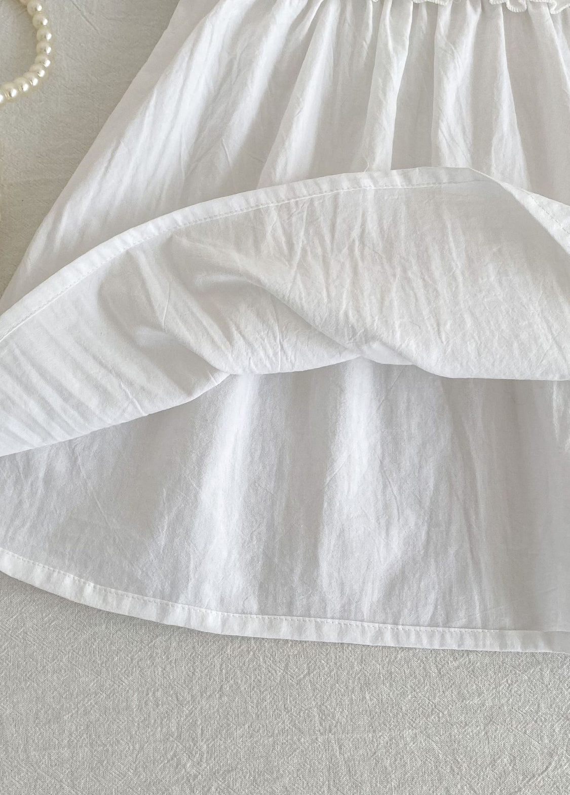 Girls Sweet Floral Embroidered Ruffled Dress