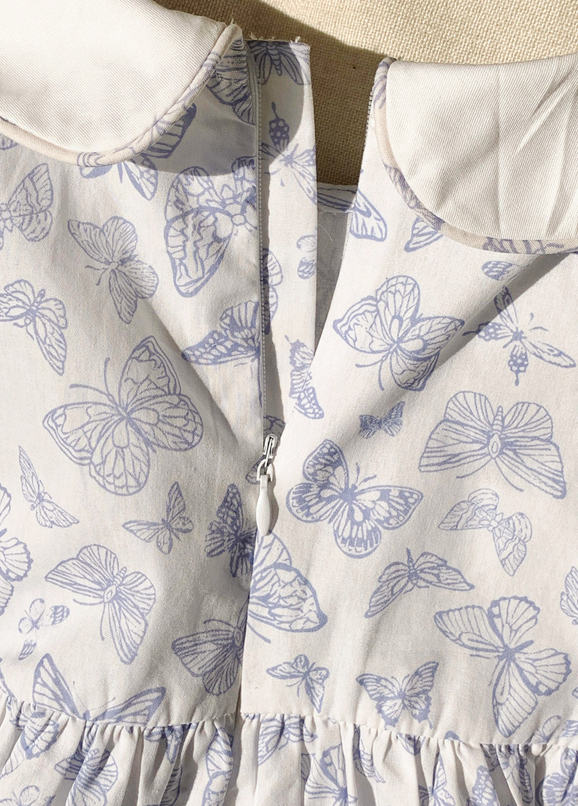 Girl Sweet Butterfly Print Puff Sleeve Dress