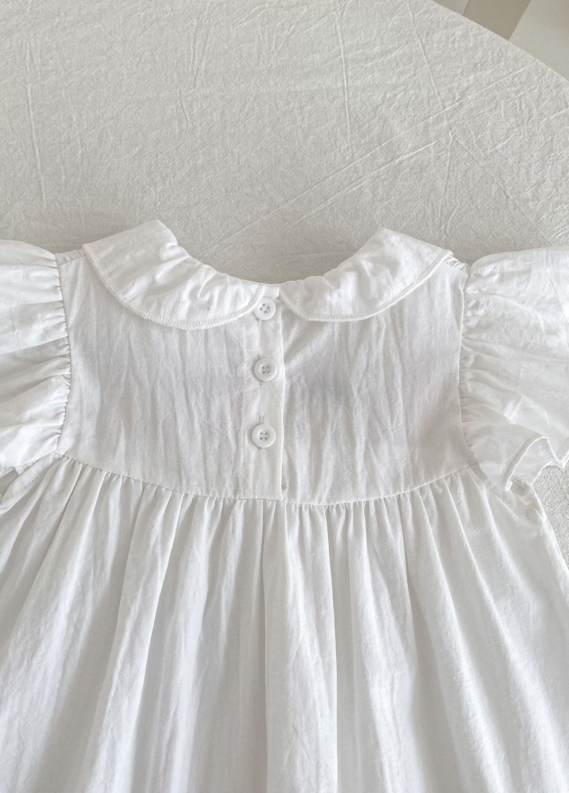 Girls Sweet Floral Embroidered Ruffled Dress