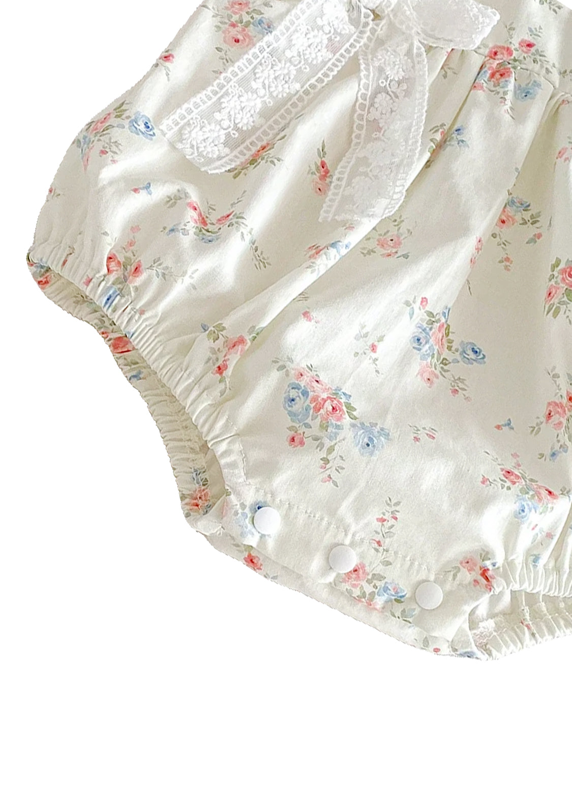 Baby Girl Soft Cotton Floral Romper with Headband